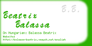 beatrix balassa business card
